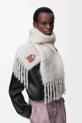 Bufanda de mezcla de mohair y lana