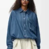 Camisa con cinturón de denim