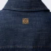 Camisa drapeada de denim