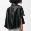 Camisas de manga corta con corte trapecio en piel de cordero napa
