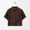 Camisas de manga corta en piel de cabra de ante