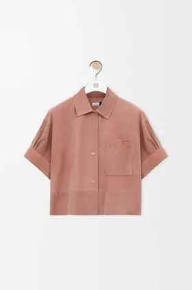 Camisas de manga corta en piel de cabra de ante