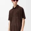 Camisas de manga corta en piel de cabra de ante