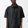 Camisas de manga corta en piel de cordero napa