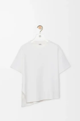 Camiseta asimétrica de mezcla de algodón
