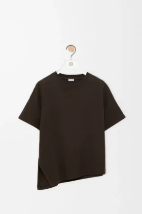 Camiseta asimétrica de mezcla de algodón