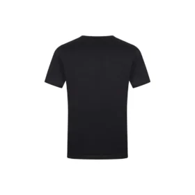 Camiseta de algodón con cuello redondo y manga corta, con anagrama bordado, en negro H526341Xai-1100