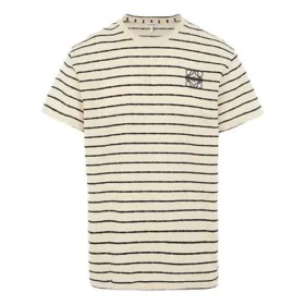 Camiseta de manga corta blanca con rayas de loewe para hombre H6109650Pc-2396