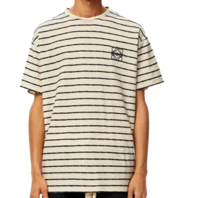 Camiseta de manga corta blanca con rayas de loewe para hombre H6109650Pc-2396