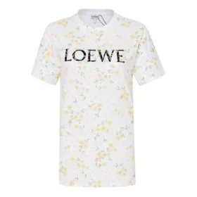 Camiseta de manga corta con estampado de flores, blanca, S540333Xar