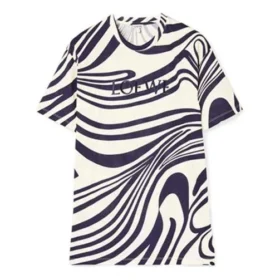 Camiseta de manga corta de algodón a rayas para hombre de loewe, blanca y azul, H526341X72-2091