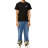 Camiseta de manga corta de cuello redondo de algodón bordado «Loewe Anagram Classic» para hombre, color negro, H6109230Cr-1100