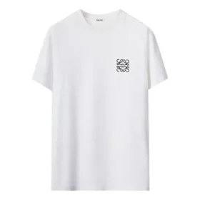 Camiseta de manga corta de cuello redondo de algodón con bordado «Anagram» de loewe para hombre, color blanco, H526Y22J26-2100