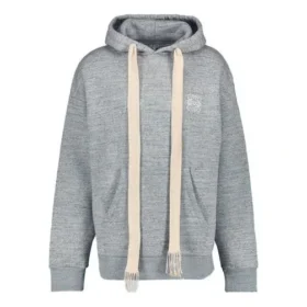 Camiseta de manga larga con capucha para hombre de loewe con el Anagram bordado, color gris, H6109701Si