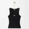 Camiseta sin mangas con anagrama de algodón