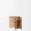 Cartera compacta con cremallera de piel de becerro de grano suave