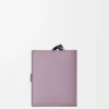 Cartera compacta con cremallera de piel de becerro de grano suave