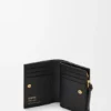 Cartera compacta de piel de becerro napa