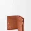 Cartera compacta de piel de becerro napa