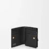 Cartera compacta «Duet» en piel de becerro lisa y granulada