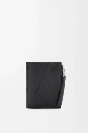 Cartera compacta y estilizada «Puzzle» en piel de becerro granulada y flexible