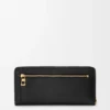 Cartera con cremallera envolvente «Knot» en piel de becerro napa brillante