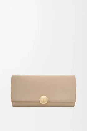 Cartera Continental «Pebble» en piel de becerro napa brillante