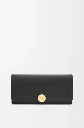 Cartera Continental «Pebble» en piel de becerro napa brillante