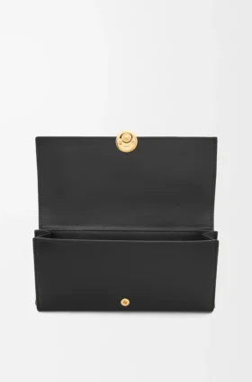 Cartera Continental «Pebble» en piel de becerro napa brillante