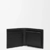 Cartera doble con compartimento para monedas en piel de becerro satinada