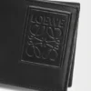 Cartera doble con compartimento para monedas en piel de becerro satinada