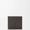 Cartera doble «Puzzle» en piel de becerro granulada y flexible