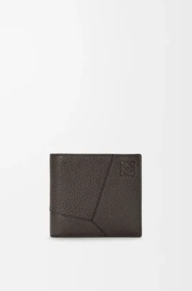 Cartera doble «Puzzle» en piel de becerro granulada y flexible