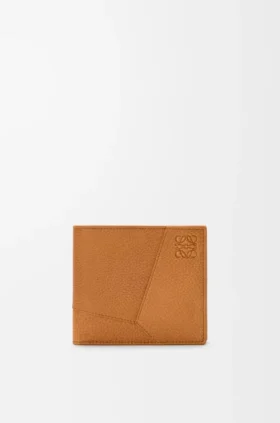 Cartera doble «Puzzle» en piel de becerro granulada y flexible
