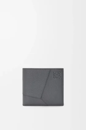 Cartera doble «Puzzle» en piel de becerro granulada y flexible