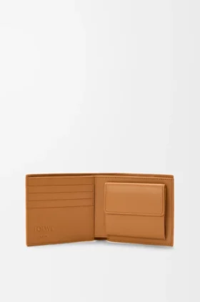 Cartera doble «Puzzle» en piel de becerro granulada y flexible
