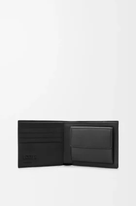 Cartera doble «Puzzle» en piel de becerro granulada y flexible