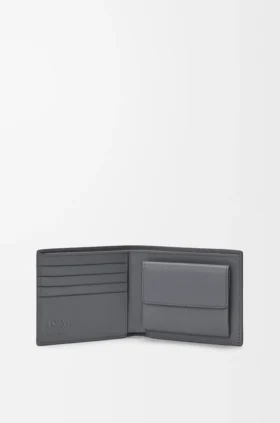 Cartera doble «Puzzle» en piel de becerro granulada y flexible