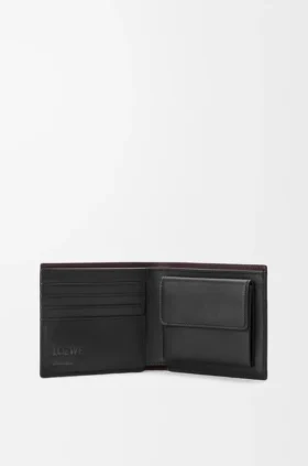 Cartera doble «Switch» en piel de becerro granulada flexible y ante