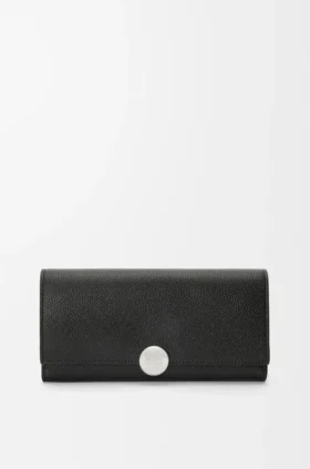 Cartera «Pebble Continental» en piel de becerro con grano «Pebble»