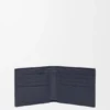 Cartera plegable de piel de becerro clásica texturizada