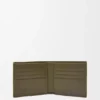 Cartera plegable de piel de becerro clásica texturizada
