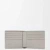 Cartera plegable de piel de becerro clásica texturizada