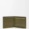 Cartera plegable de piel de becerro clásica texturizada