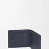 Cartera plegable de piel de becerro clásica texturizada