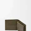 Cartera plegable de piel de becerro clásica texturizada