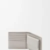 Cartera plegable de piel de becerro clásica texturizada
