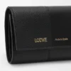 Cartera vertical pequeña de piel de becerro lisa y granulada