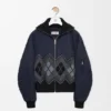 Chaqueta bomber de mezcla de nailon y lana