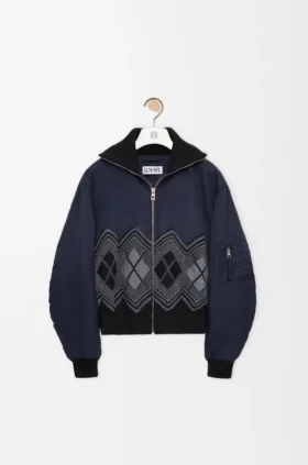 Chaqueta bomber de mezcla de nailon y lana